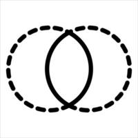 Two circles with a line through them vector