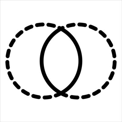 Two circles with a line through them
