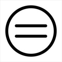 A black and white image of a symbol for equality vector