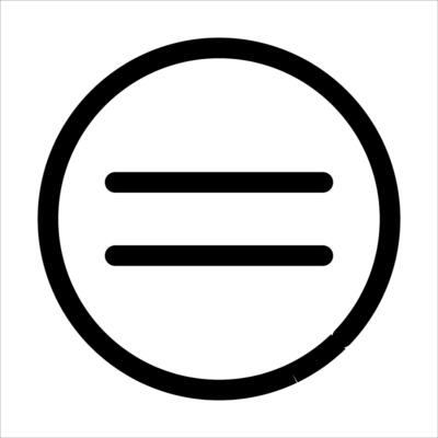 A black and white image of a symbol for equality