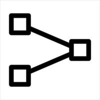 A black and white icon of a square with two squares vector
