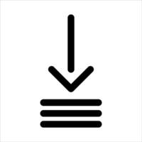 A black and white icon of a stack of paper vector