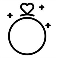 An icon of a ring with a heart inside vector