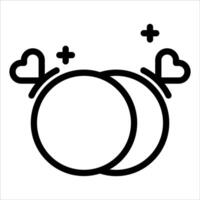 Two rings with hearts on them in a line vector