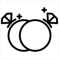 Two rings with diamonds on them in a line vector