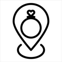 A map pin with a ring on it vector