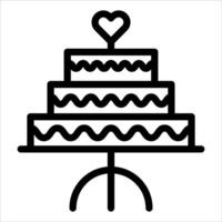 A black and white illustration of a cake on a stand vector