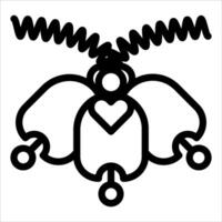 A black and white drawing of a bug with a heart vector