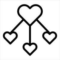 A heart icon with three lines connecting it vector