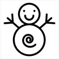 A snowman with a smile on his face vector