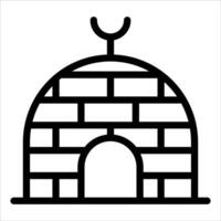 An igloo with a cross on top of it vector