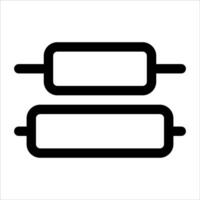 A black and white icon of two rectangular bars vector