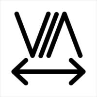 A black and white logo with an arrow pointing to the left vector