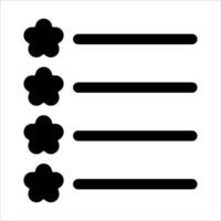 A check list with four flowers on it vector