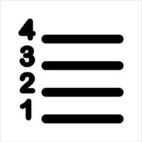 A black and white image of a list of numbers vector