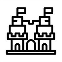 A castle icon with a tower and flags vector