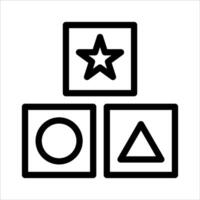 A black and white icon of a triangle, star and triangle vector
