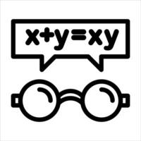 A black and white image of glasses and a speech bubble vector