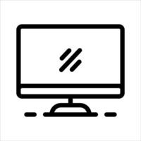 A computer monitor with a line drawn on it vector
