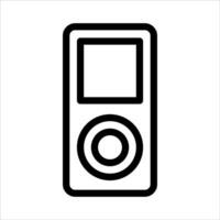 A black and white image of a mp3 player vector