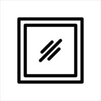 A black and white square icon with a line vector