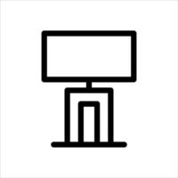 A black and white icon of a television on a stand vector