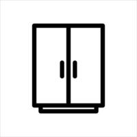 A black and white icon of a cabinet vector