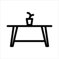 Table with plant icon illustration vector
