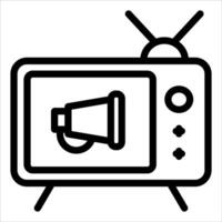 Television with megaphone icon vector