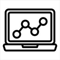 A laptop with a graph line on it vector