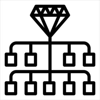 A diamond is shown in a tree with several branches vector