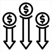 Three arrows pointing up with dollar signs vector
