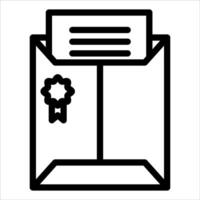 An envelope with a paper inside and a ribbon on it vector