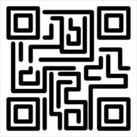 A qr code is shown in black and white vector