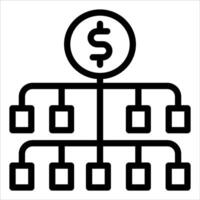 A black and white icon of a money tree vector