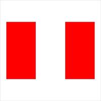 The flag of peru is shown on a white background vector