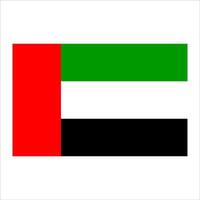 The flag of uae is shown on a white background vector