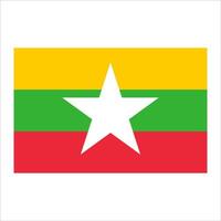 The flag of myanmar is shown on a white background vector