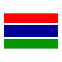 The flag of gambia is shown in red, green and blue vector
