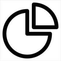 A black and white pie chart icon vector