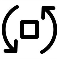 A black and white icon of a square with arrows pointing to it vector