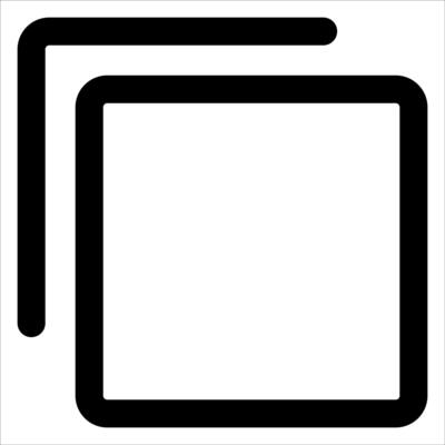 A square icon with a black outline