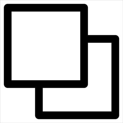A black and white square icon with a square in the middle