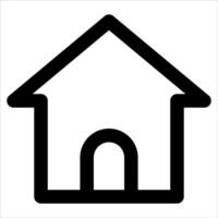 A house icon with a door and a window vector