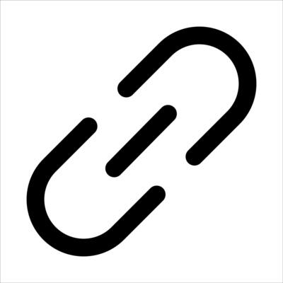 A black and white image of a link icon