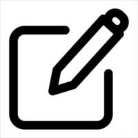 A black and white icon of a pen and check box vector
