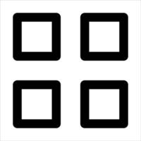 Four squares with different shapes on them vector