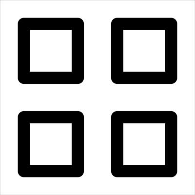 Four squares with different shapes on them