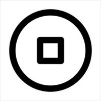 A black and white square in a circle vector