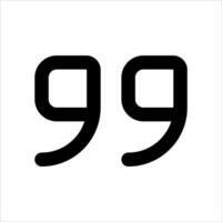 The number 99 is shown in black on a white background vector